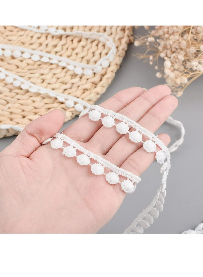 سيسلي شريط دانتيل أبيض أنيق – 15 ياردة (1.3 سم) – دانتيل مزخرف بالأزهار للخيّاطة، الحرف اليدوية، فساتين الزفاف والديكور - Image 5